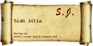 Sidó Júlia névjegykártya